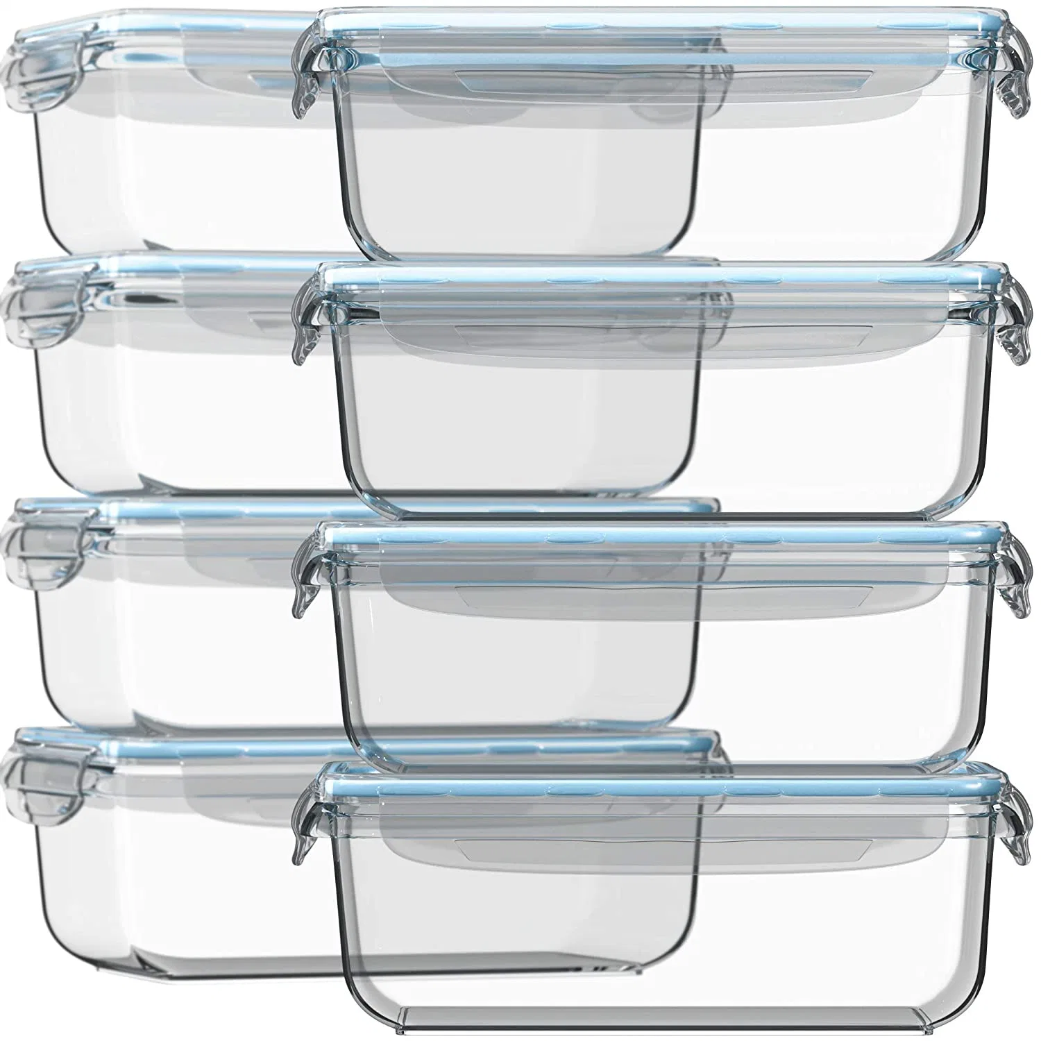 Heat Resistant Borosilicate Glass Food Container Set Meal Prep Container Box with Leakproof Lid