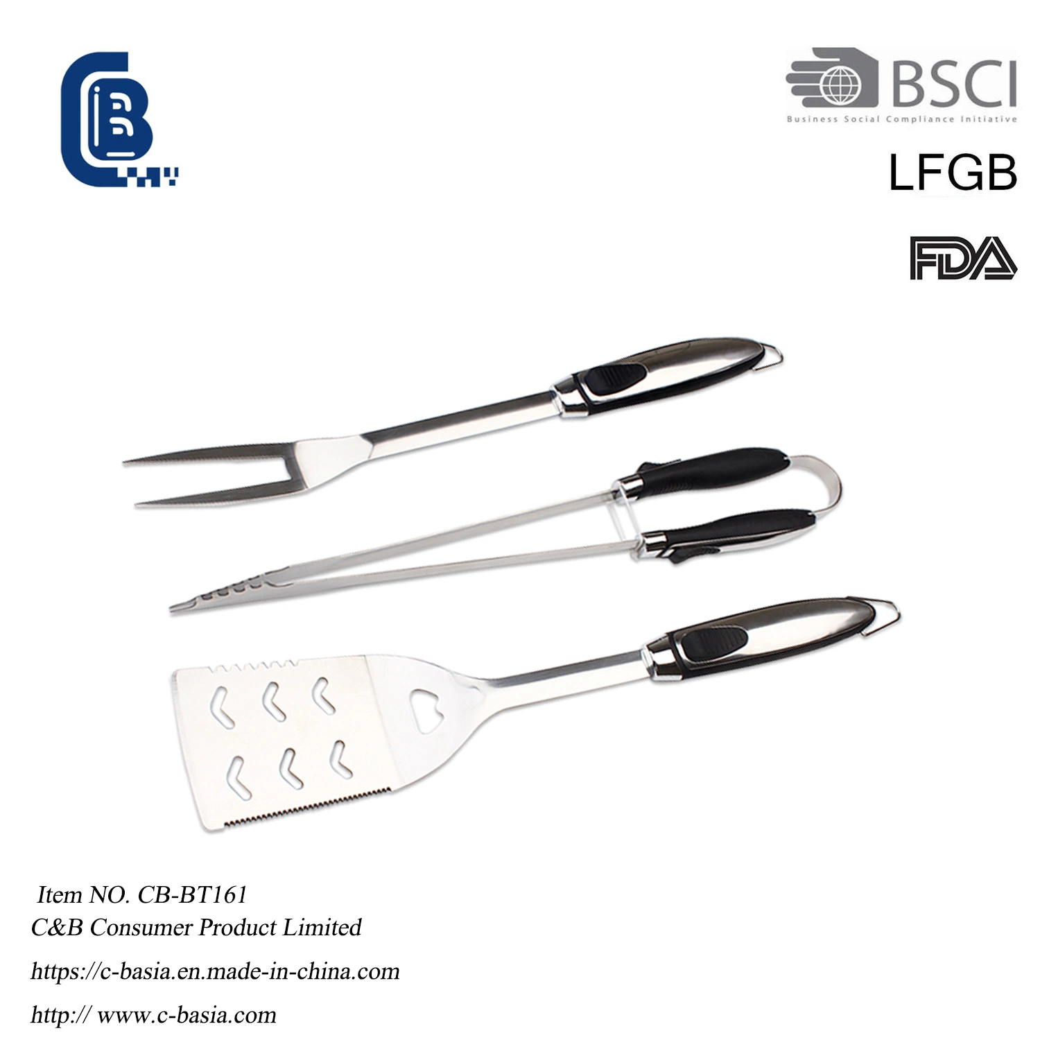 5pcs Edelstahl BBQ Grillwerkzeuge mit Aluminium-Gehäuse Grill Grillwerkzeug-Set