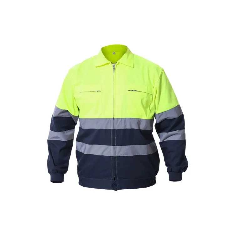 High Visibility Construction Safety Work Wear Custom Logo His Vis Work Jackets with Reflective Tape for Mine Oil Field Uniforms