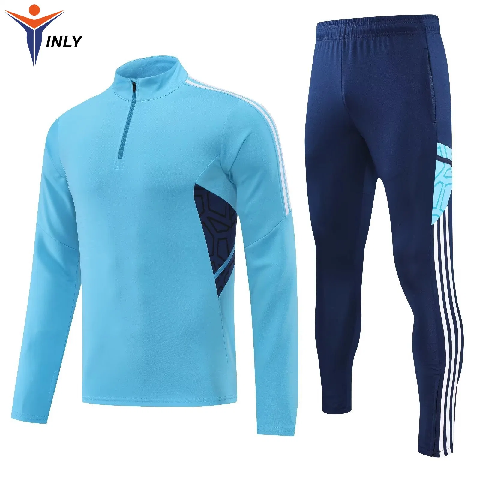 Custom Logo High quality/High cost performance  2 Pieces 2PCS Zip up Men Team Sportswear Soccer Wear Football Suits Gym Fitness Tracksuit Breathable Fit Jogging Suit