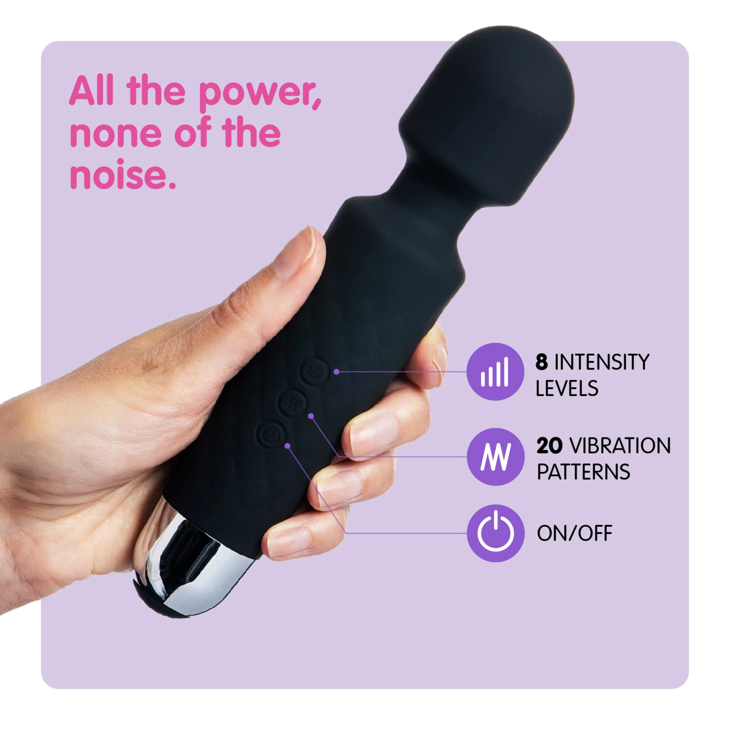 Vibrador Wand Female Adult Sex Toys Wand Massager clit estimulador Sex Toy Dildo con 8 velocidades de placer y 20 patrones, potente