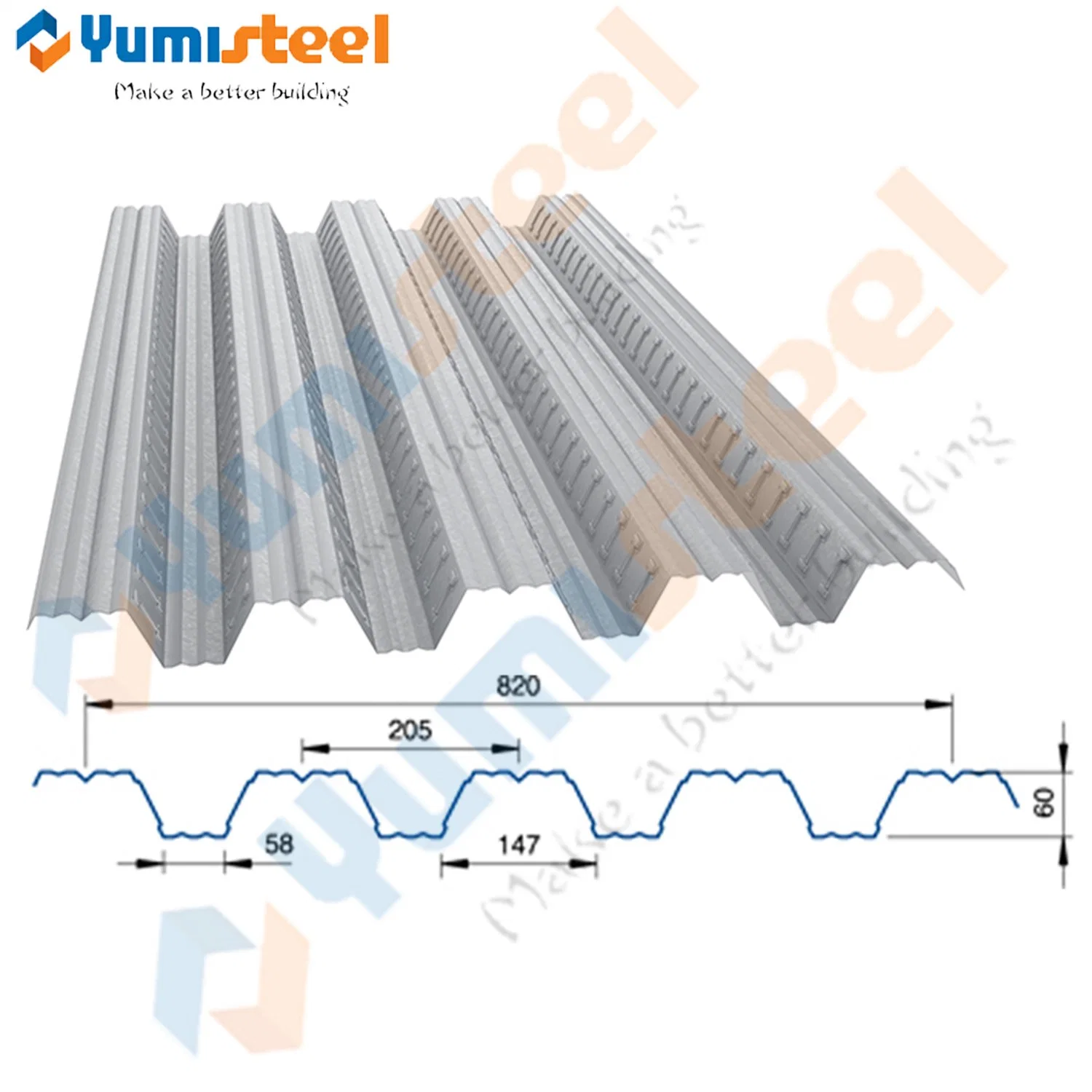 Multi Rise Building Material Galvanized Structure Steel/Metal Floor Decking Sheet