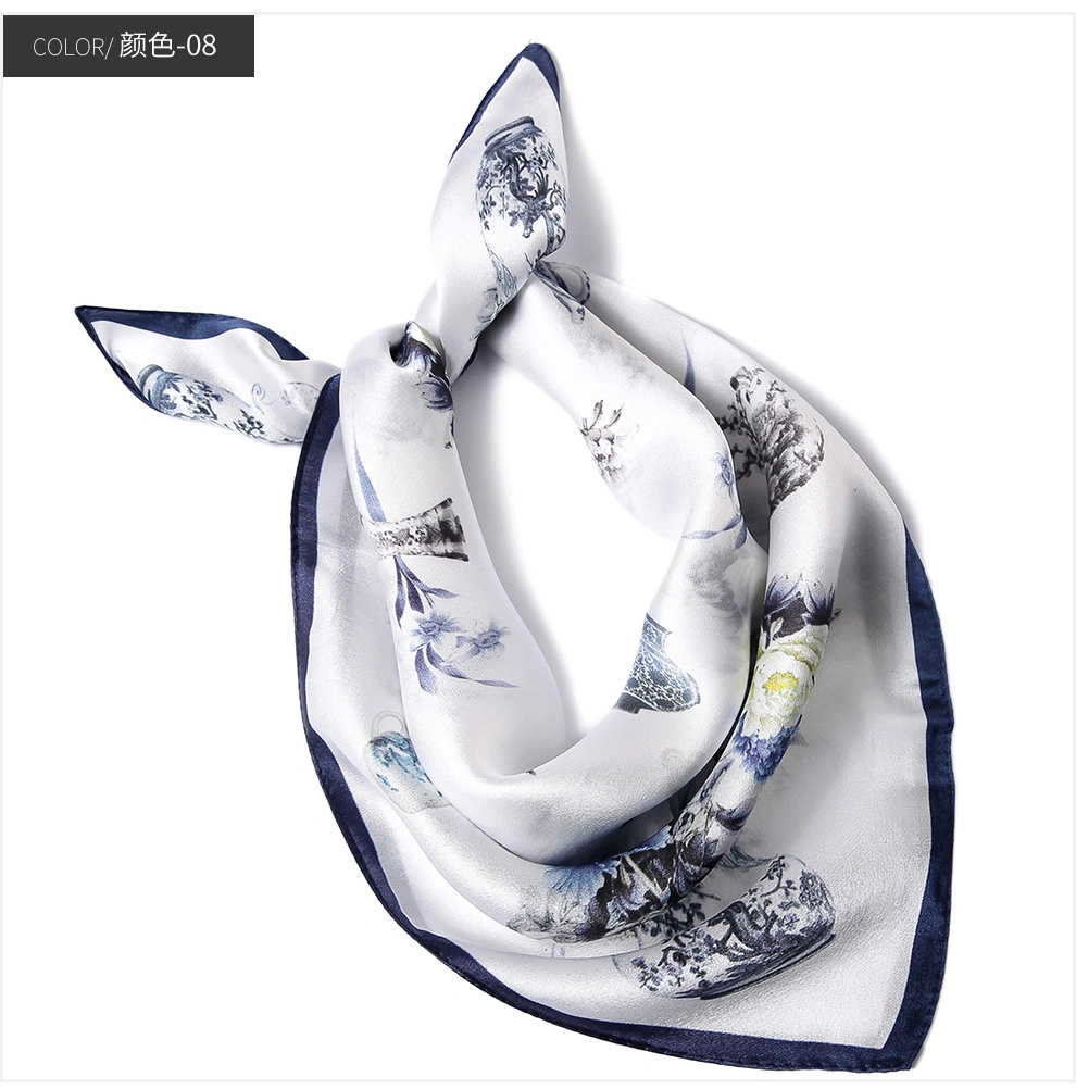 Factory Customer Designs Square Pure Silk Fashion Lady's Scarf