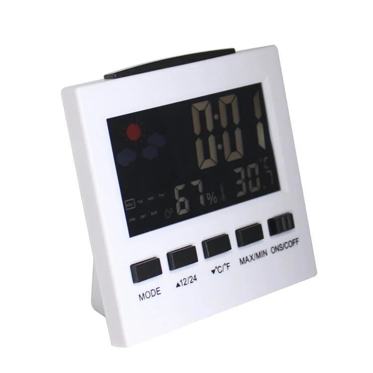 LED Backlight Electronic Desktop Home Digital Weather Station Clock