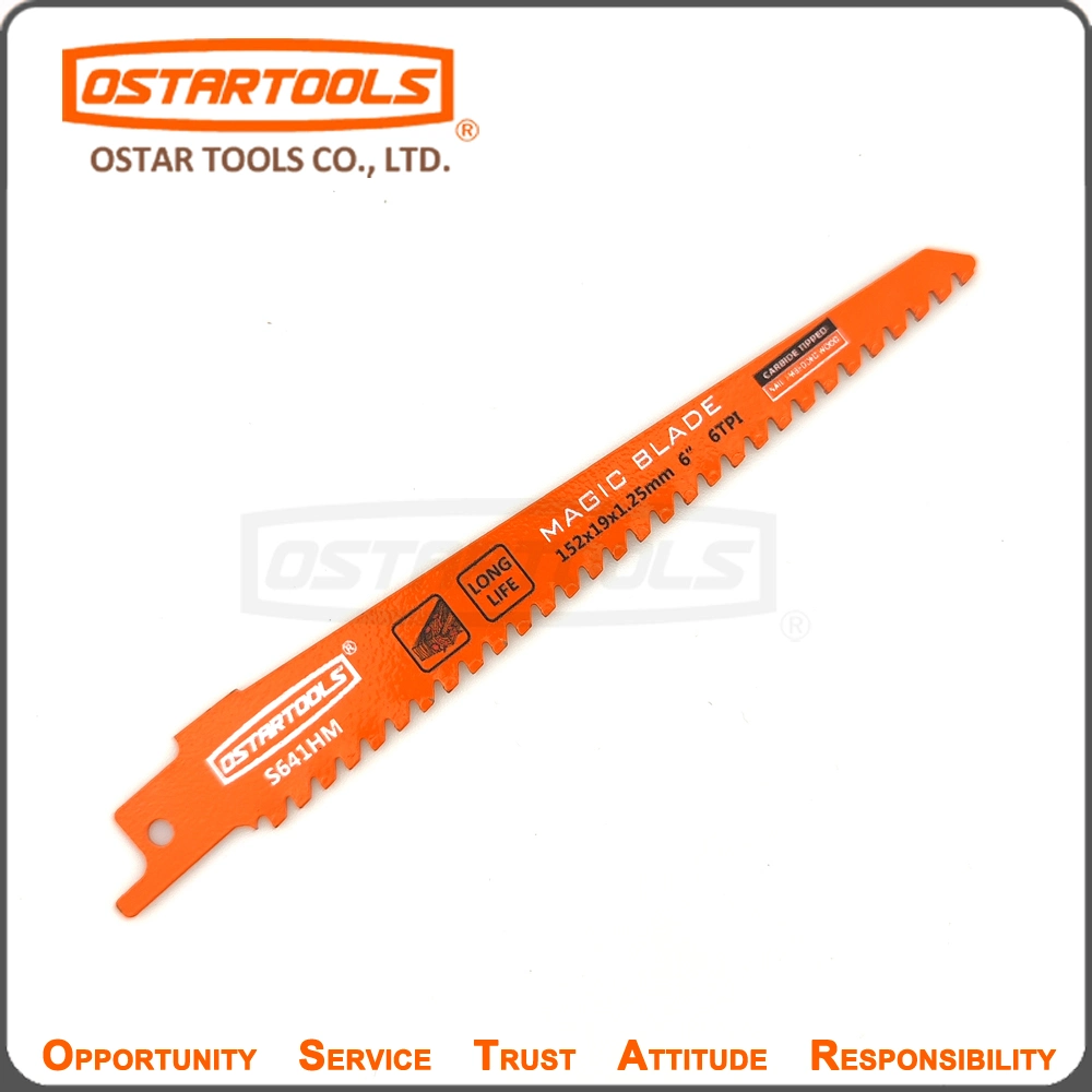 6inch (152mm) X6tpi Tct Sabre Saw Blades Use for Wood with Nail etc