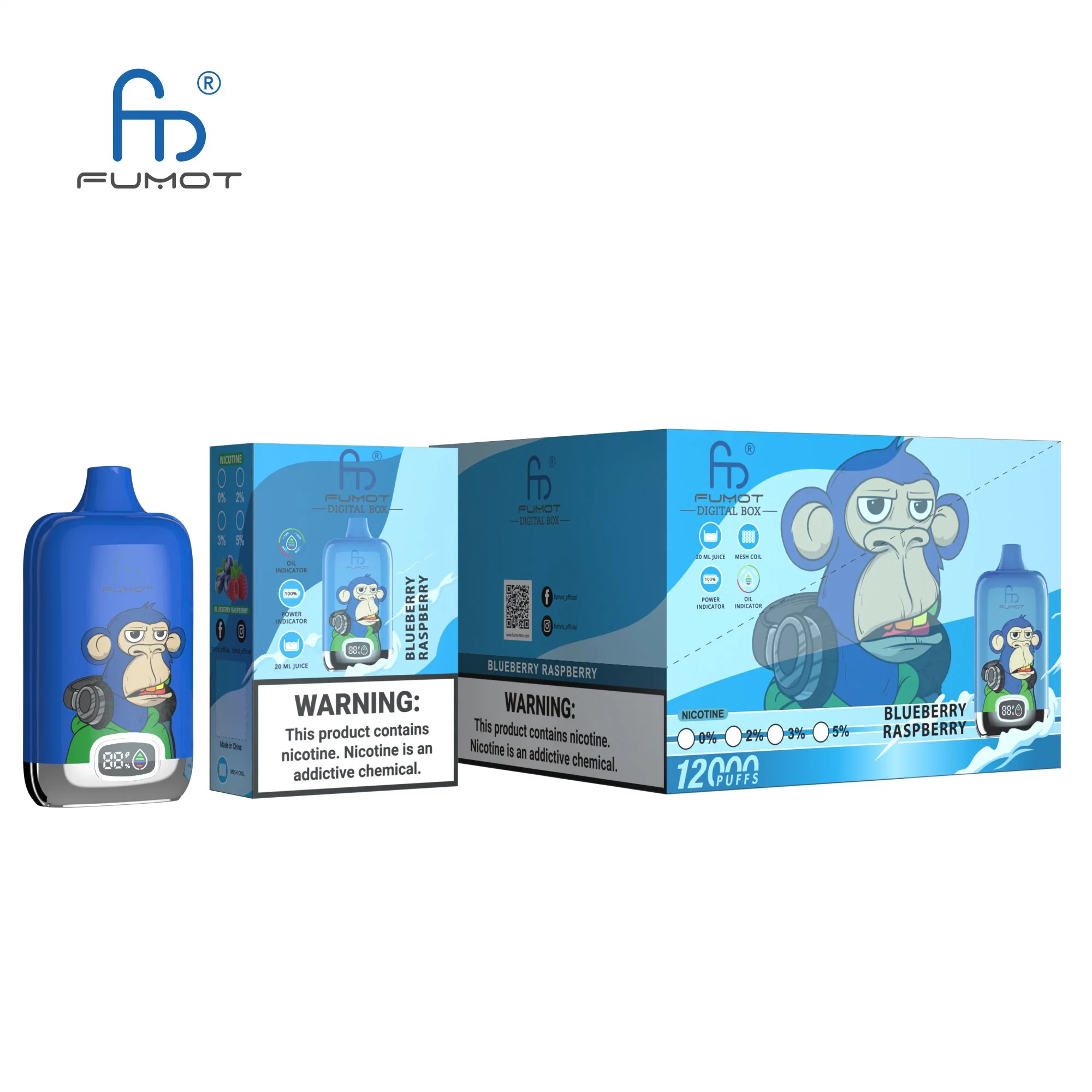 Fumot Randm Manufacturer Wholesale/Supplier for Health Electronic Cigarette Digital Box 12000 Puffs