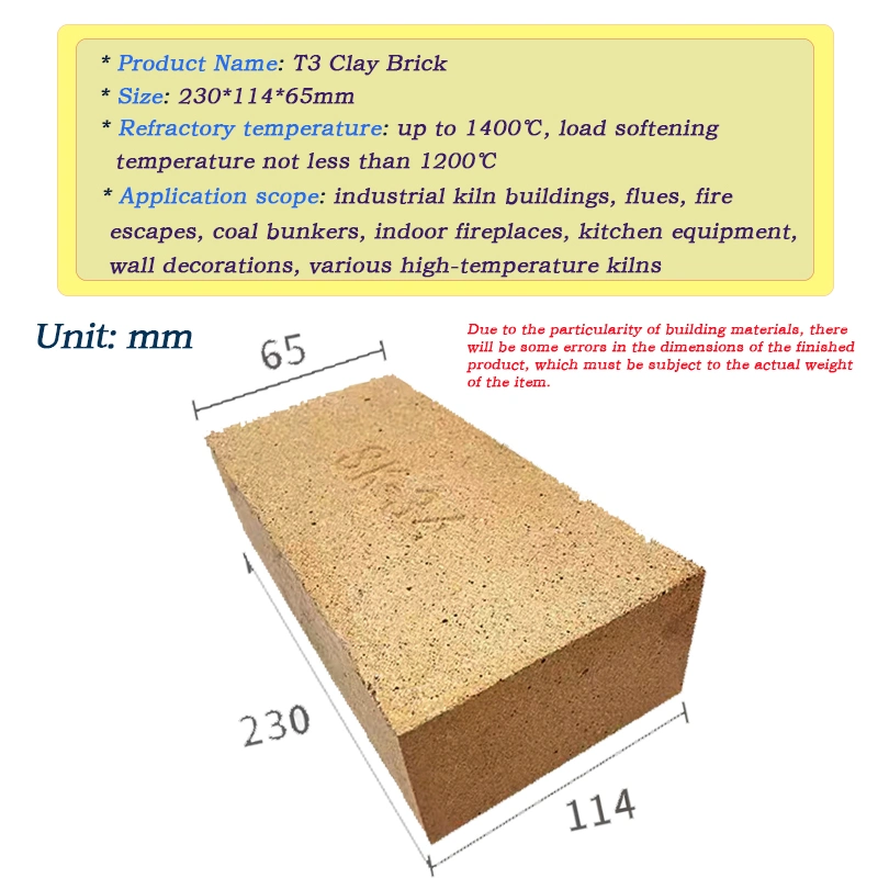 High-Strength Wear-Resistant Fire-Resistant and Erosion-Resistant Clay Bricks