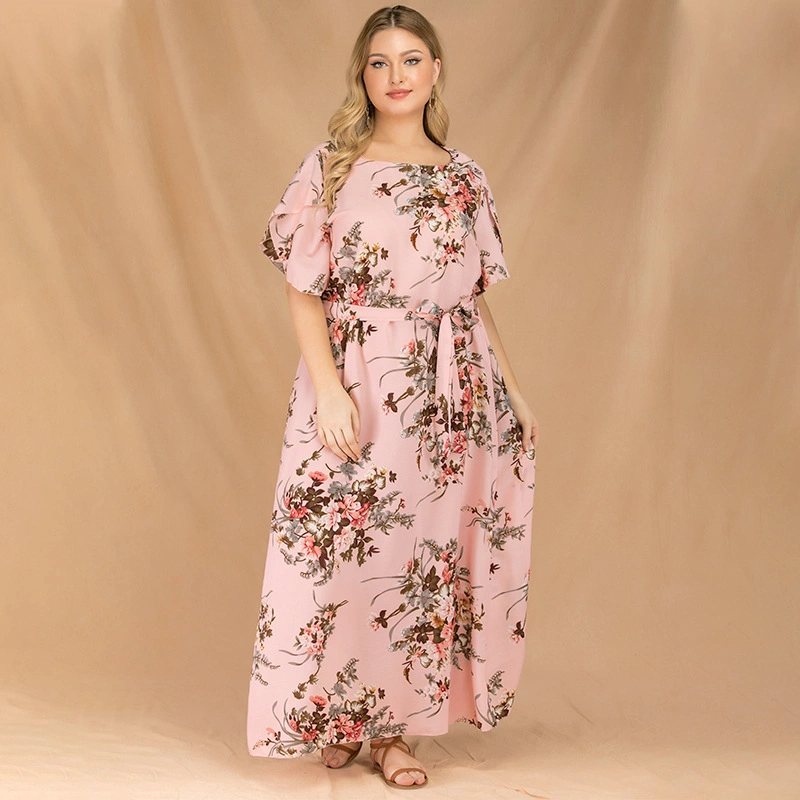 Summer Women′ S Plus Size Vestido de moda estampado