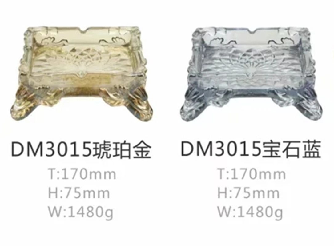 Crystal Golden and Luxury Glass Cigarette Ashtray Glass for Home Decoration