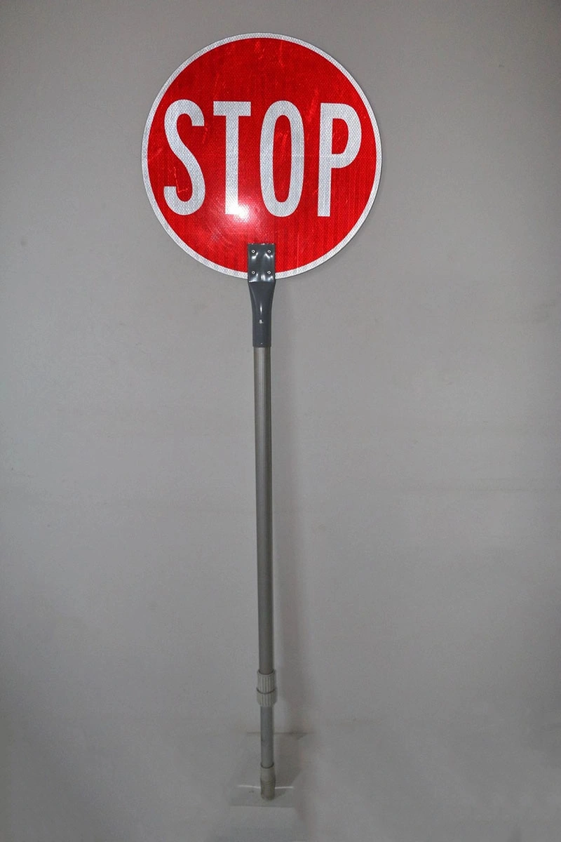 Aluminum Reflective Hand Held Stop Slow Traffic Safety Paddle Sign