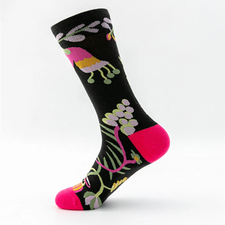 Wholesale/Supplier High quality/High cost performance  Breathable Jacquard Sockscolorful Beautiful Flower Patterned Men Socks