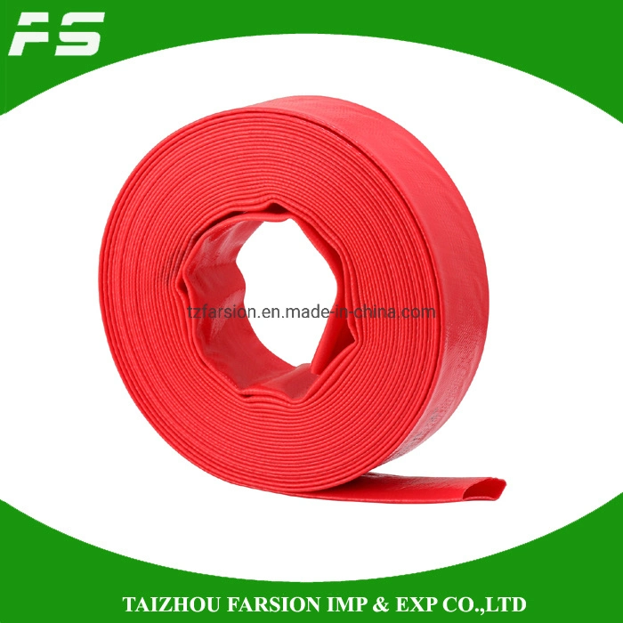 Red Soft Plastic & Nitrile Korea Type PVC Farm Agriculture Irrigation Lay Flat Water Discharge Hose Pipe