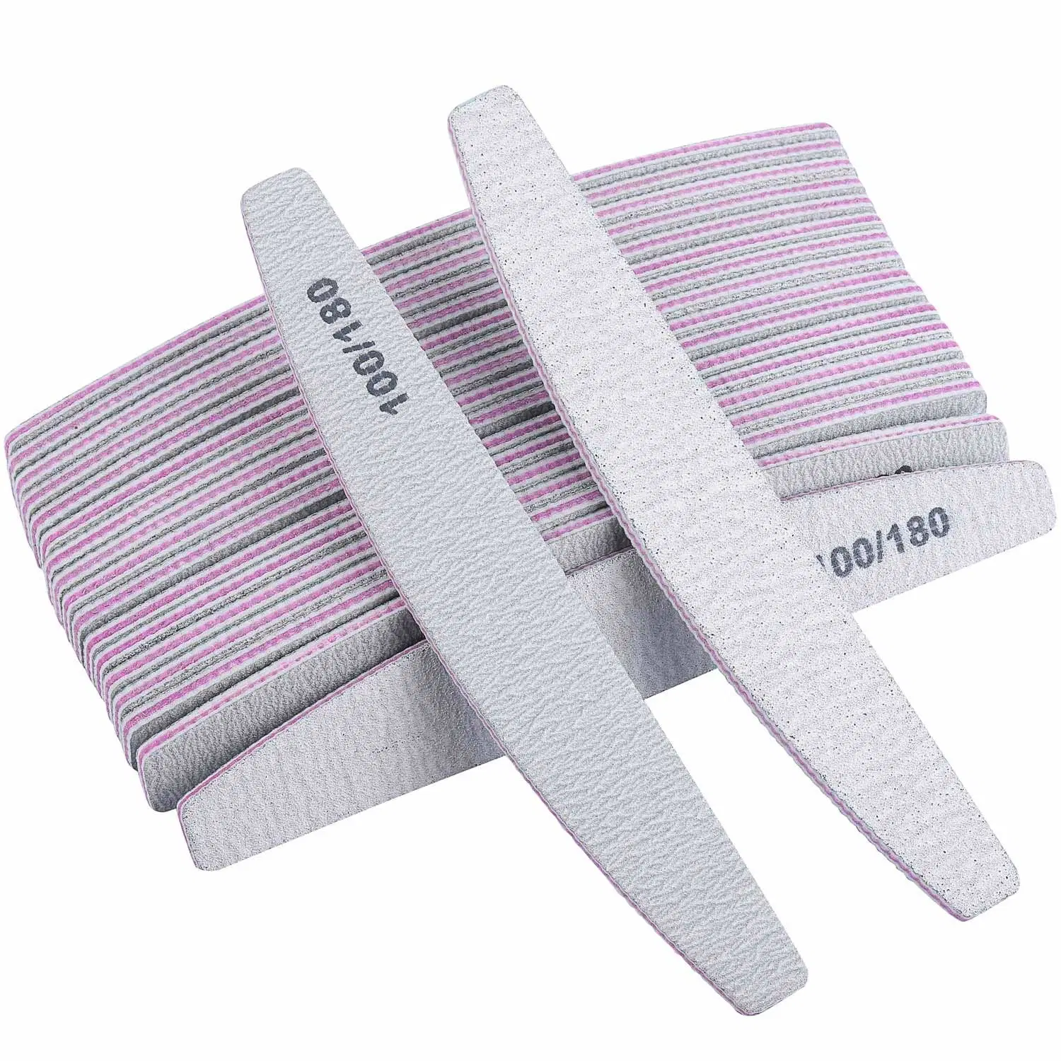 100/180 Grits Nail Files and Buffers Professional Double Sided Emery Boards Manicure Tool for Acrylic Nails