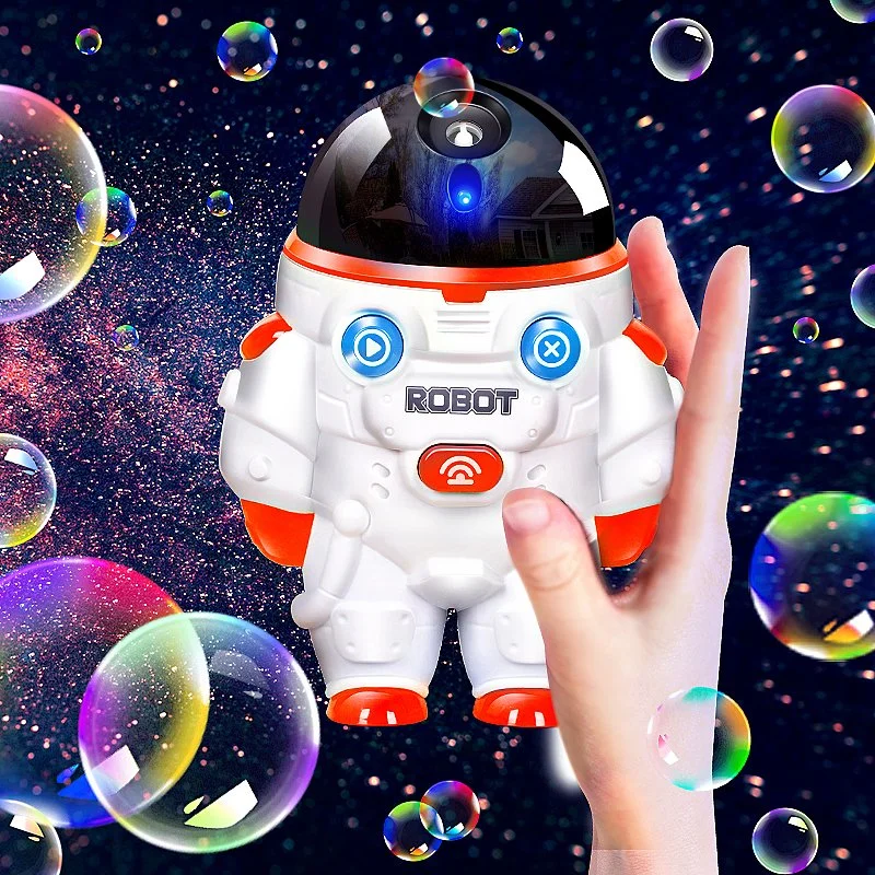 Children&prime; S Electric Sound, Light and Music Toy Astronaut Bubble Robot Fully Automatic Bubble Machine Toy