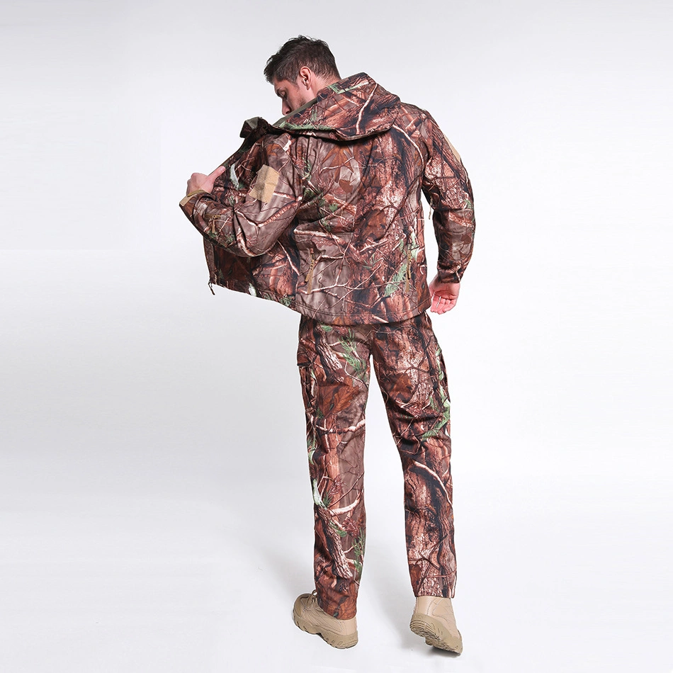 Venda a quente personalizados Camouflage Piscina Caça Abrasionproof Softshell roupas uniforme da ACU