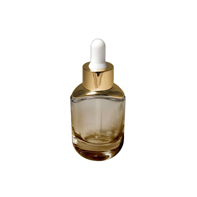 Glamorous Transparent Sparkling Dropper Bottle 30ml Gold Dropper Plumper Brighter Skin Effect Essence Cosmetic