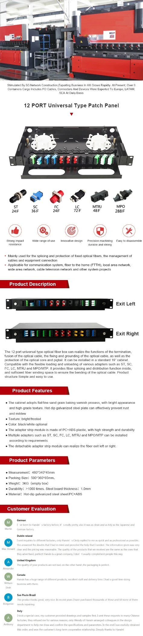 Shenzhen Hanxin 24 Years Fiber Optic Equipment Manufacturer Supply High quality/High cost performance  Good Price FTTH Distribution Box