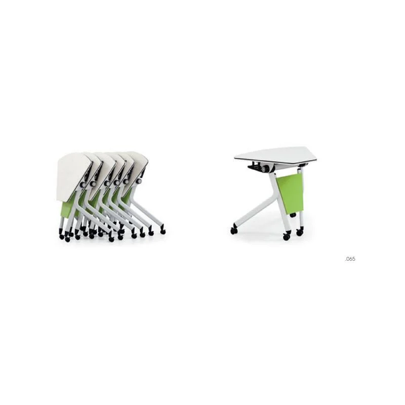 Stackable Standing Movable Folding Sector Shape Laptop Computer Study Office Table Training Desk