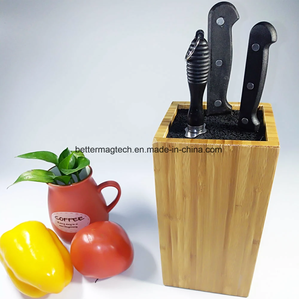 Universal Bamboo Knife Block Set with Removable Rods for Sale