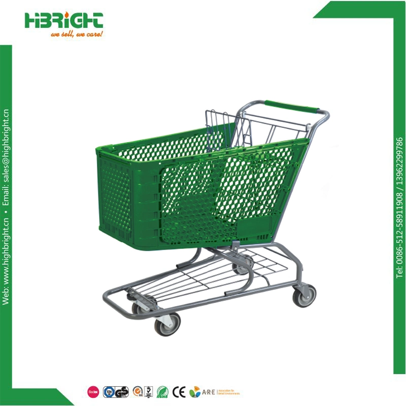 European Supermarket Plastic Shopping Cart Trolley