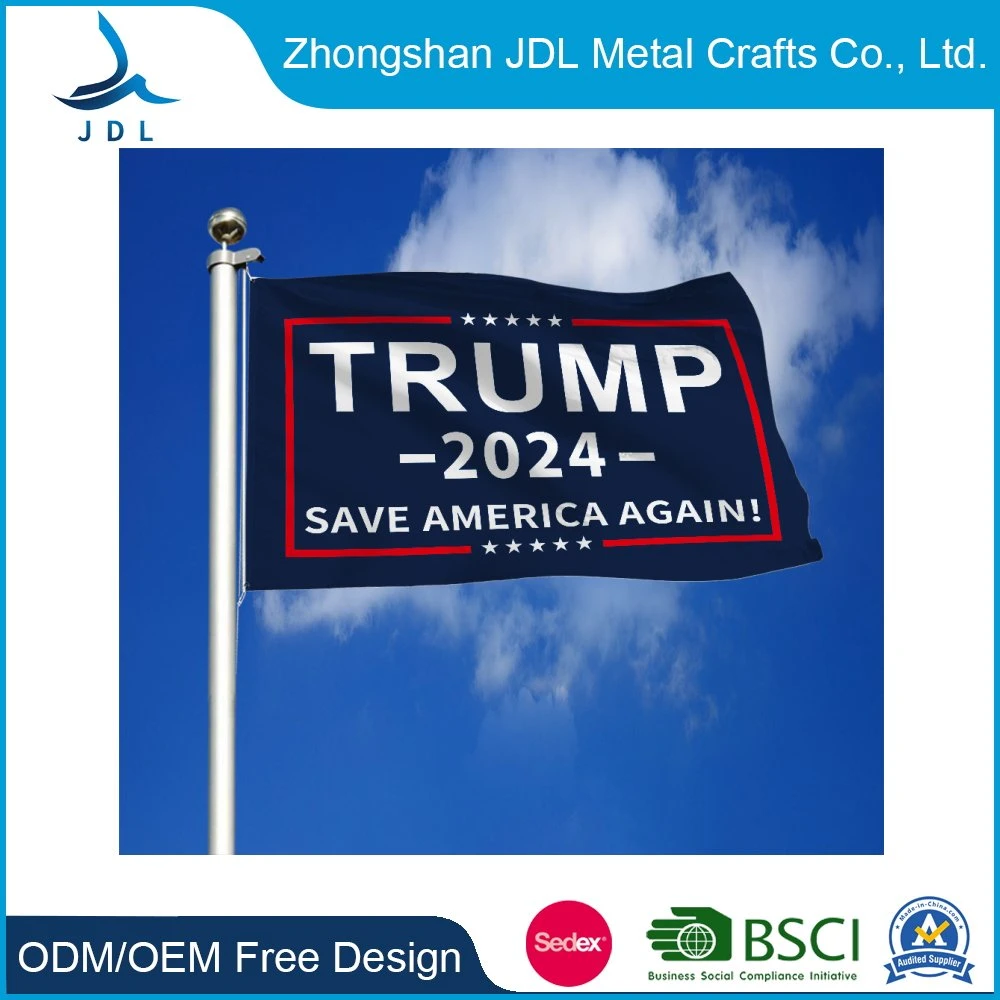 Wholesale/Supplier Promotional Items Election Results PVC Coated Fabric Donald Trum 2024 Advertising Feather Printing Craft Tigray Pole Bracket Block out Flag Banner