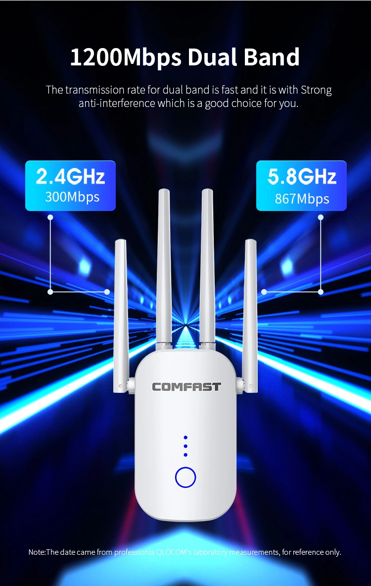 Comfast 2,4GHz Wireless WiFi Repeater 5GHz OEM/ODM WiFi-Signalbereich Router Extender Wireless Booster Amplifier