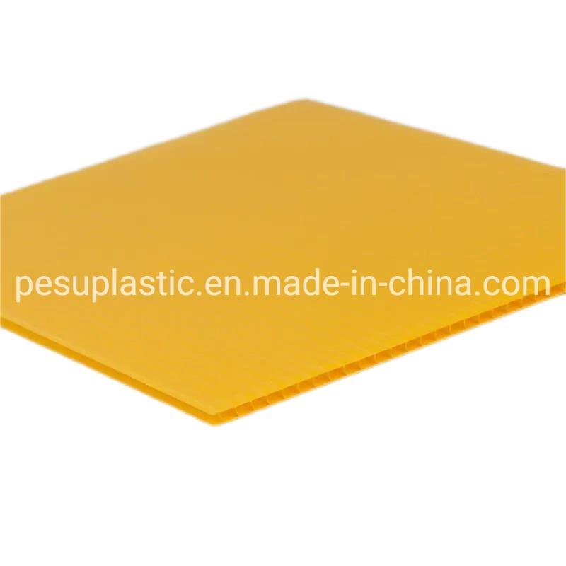 4mm/0.157" Yellow Corrugated Plastic Sheet for Custom Die Cut