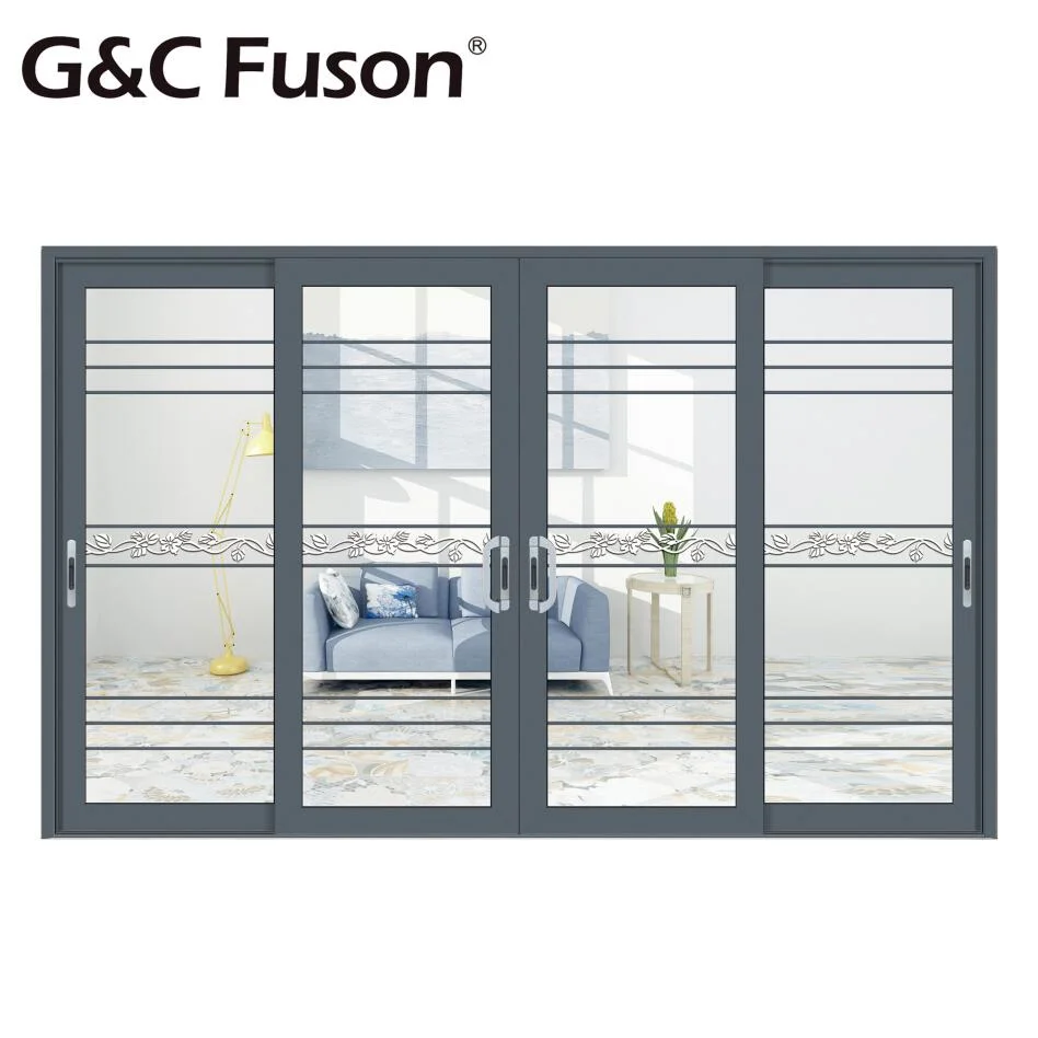 Foshan Burglar Proof Anodized Black Aluminium Big Sliding Doors Standard Aluminium Sliding Door Sizes Manufacturers