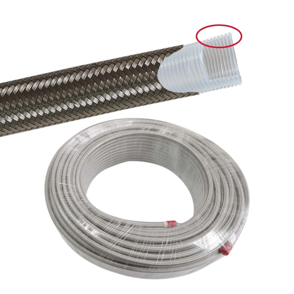 Nuevo la manguera de PTFE tubo flexible trenzado de acero inoxidable