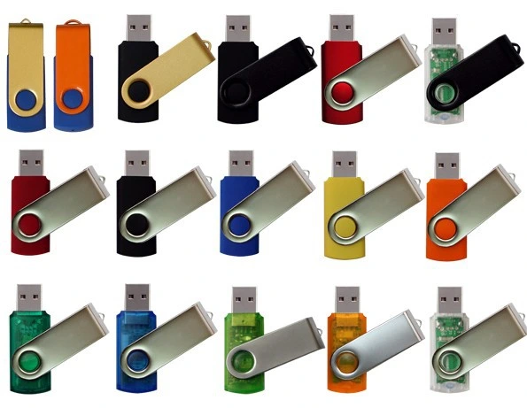 Clé USB pivotante 16 Go avec logo personnalisé.