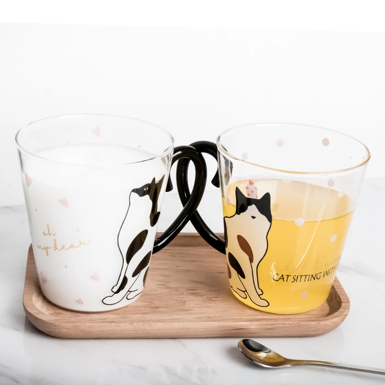 Geschenk Glas Becher 15oz Hitzebeständigkeit Kind Kinder Morgenmilch Müsli Kaffeesaft