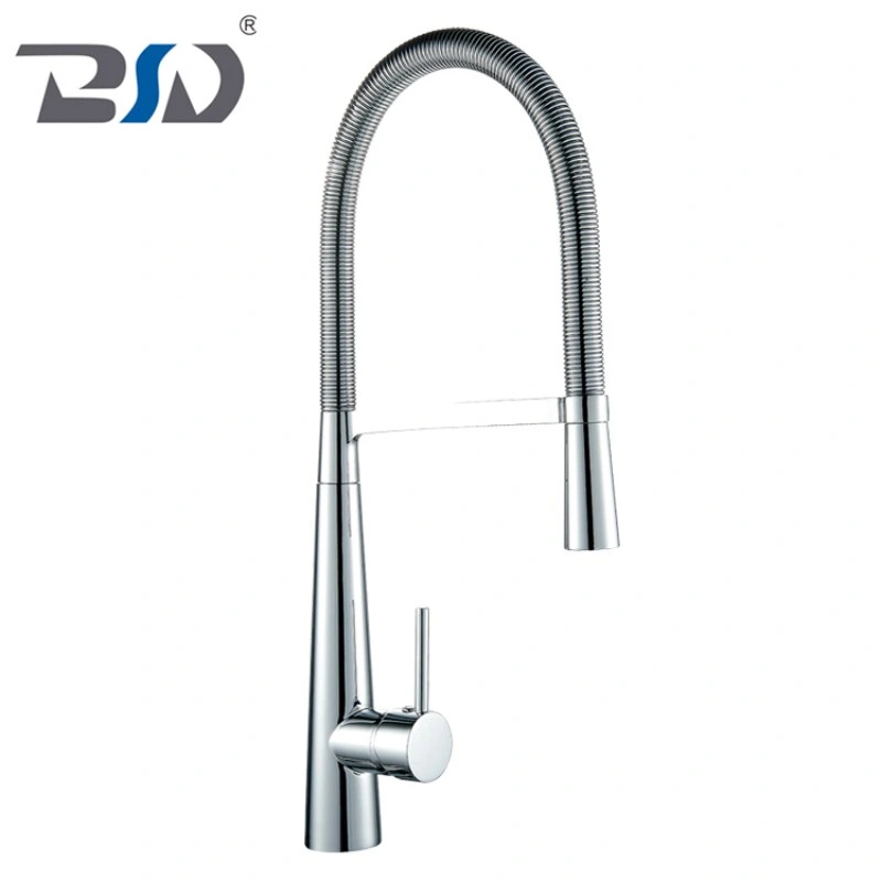 Modern Brushed Nickel Kitchen Faucet Pull out Single Handle Faucets
