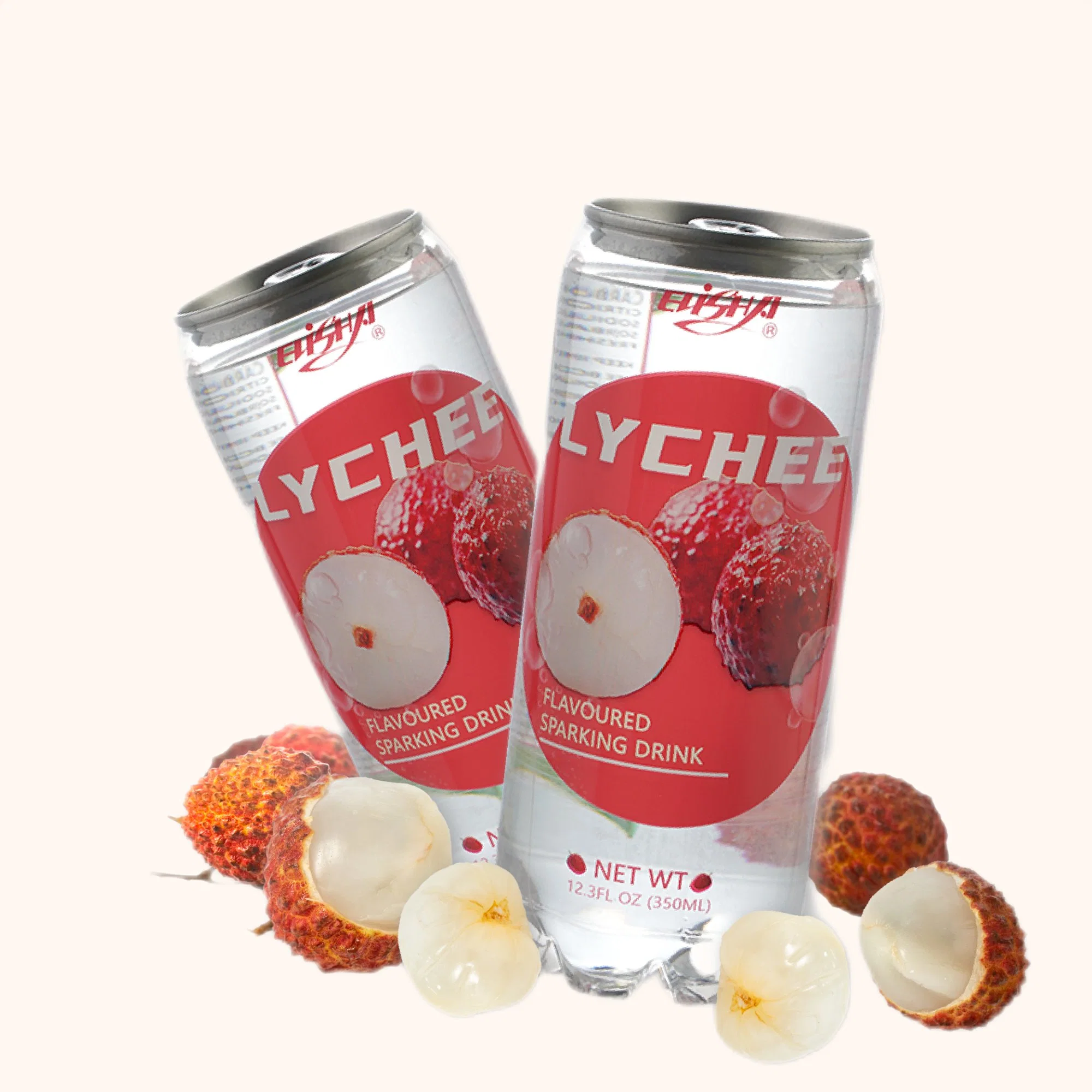 Chinese Manufacturer 350ml Slim Can New Packing Lychee Flavor Carbonated Water