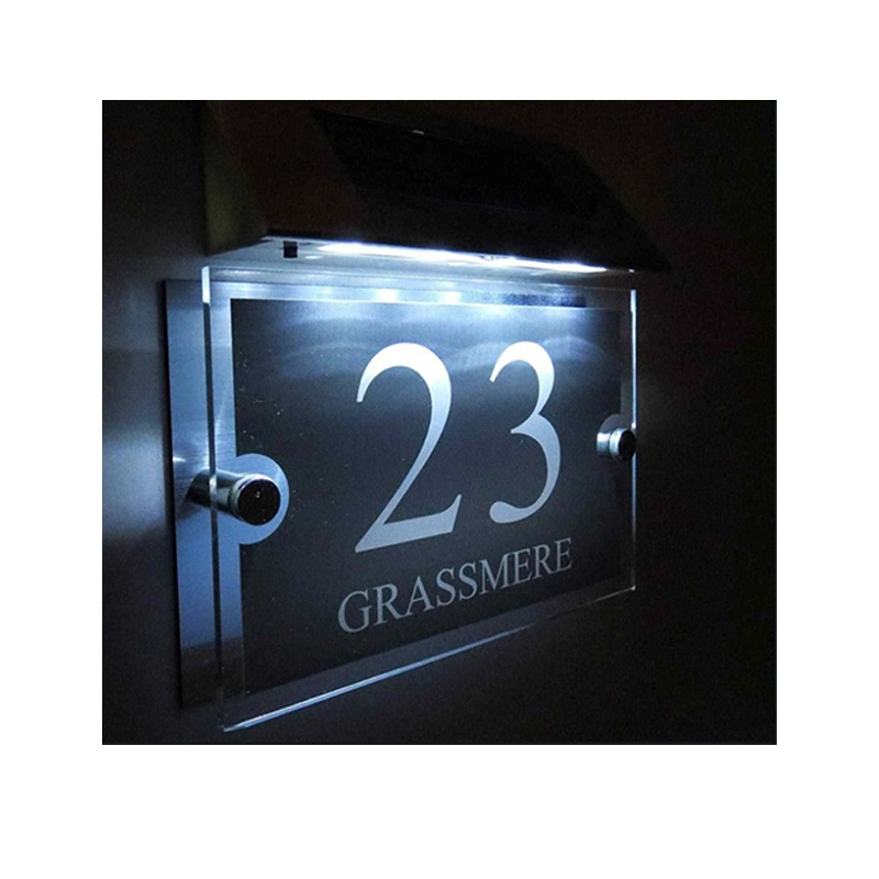 Acrylic Signage Logo Plate LED Sign Nameplate Acrylic LED Metal Frame Plaque Sign for School Hospital Office Hotel Signe Signo Zeichen Sinal Znak