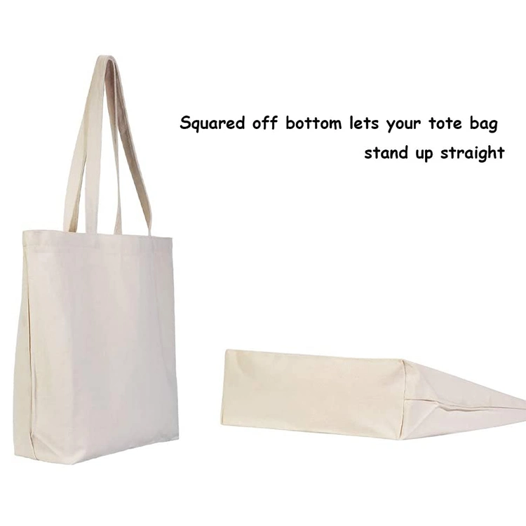 Custom Logo Eco Friendly Blank Plain Foldable Recycle Cotton Canvas Bag