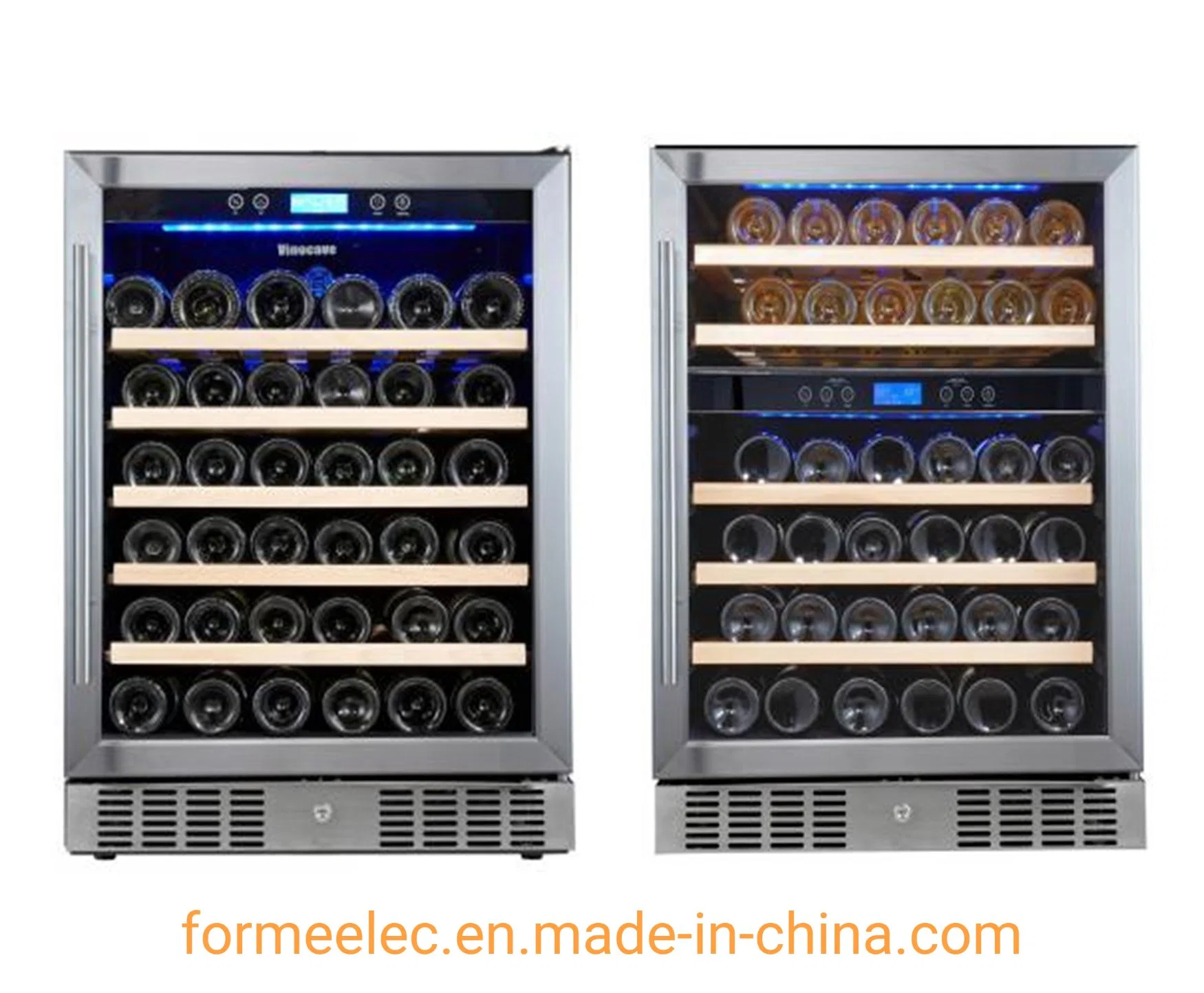 Built-in Wine Cooler Compressor Cooling Wine Fridge 18 Bottles 62L Vino Showcase