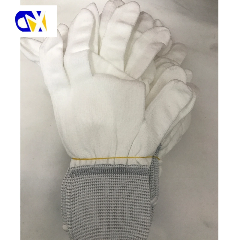 Tricot de nylon blanc de travail de la sécurité des gants de protection du travail