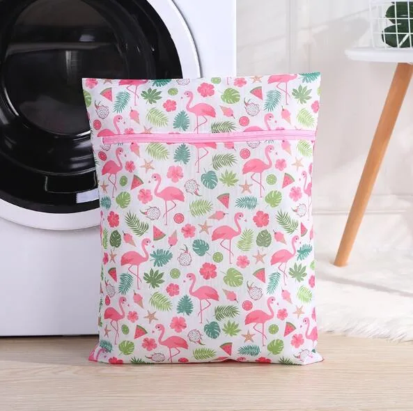 Premium 5sets Polyester White New Style Printing Fine Mesh Washing Bag Laundry Bag