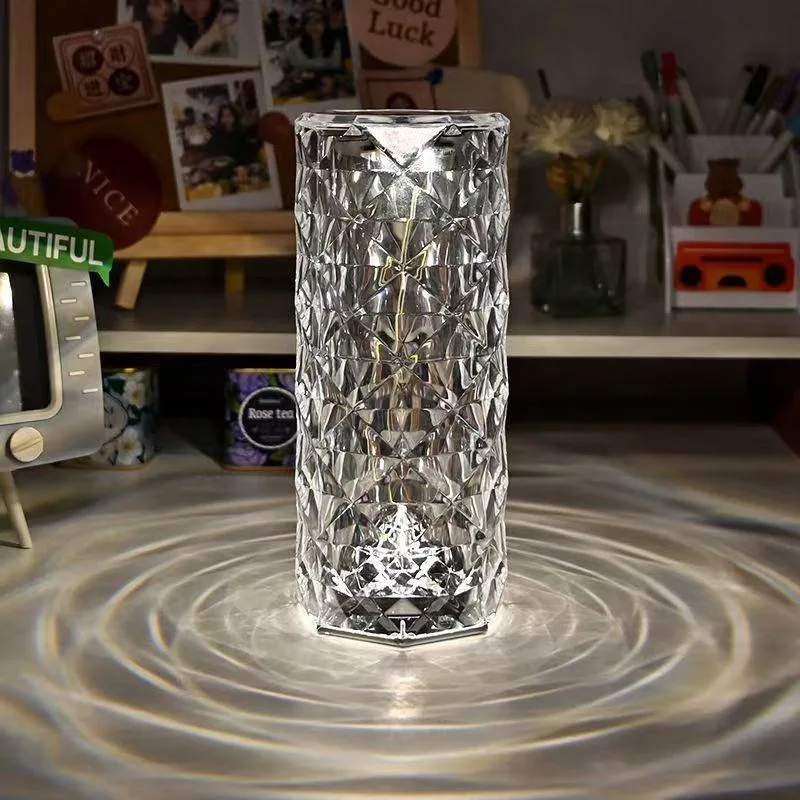 Home Dekoration Rose Crystal Touch Schreibtischleuchte mit Batterie-LED Tischleuchte