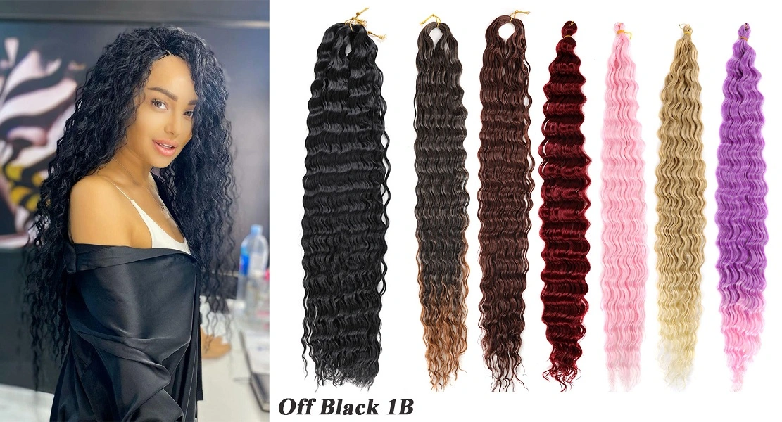 Deep Wave Fashion Colors Synthetic Long Curly Crochet Hair 30-36inch