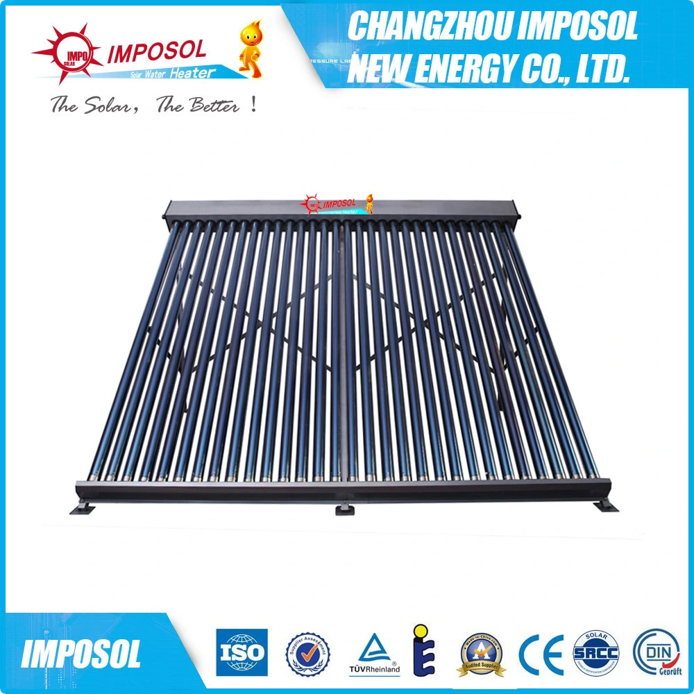 Sistema de energía de calentador de agua solar de aleación de aluminio con termosifón de tubo de calor de 24 mm.