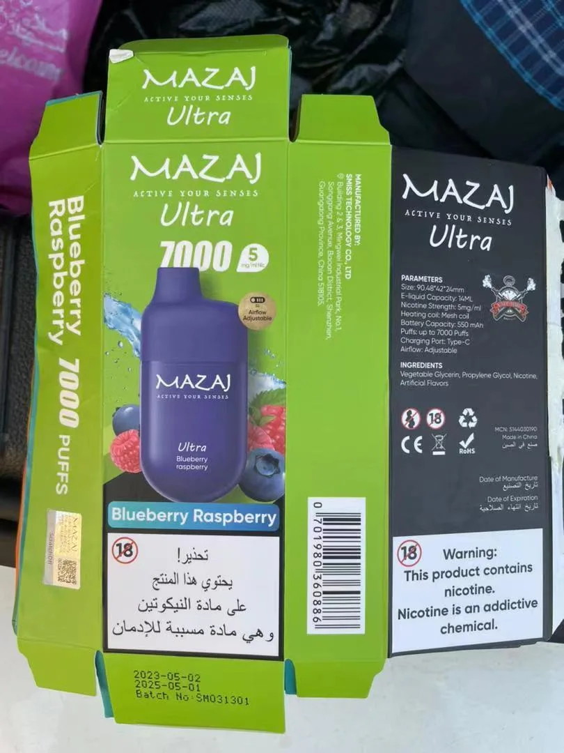 Neue Ankunft Mazaj Vape Ultra 7000 Puffs Beliebte Suadi Arabien Elektronische Zigarette Spule Vaporizer Großhandel i Vape Einweg-Dampfer