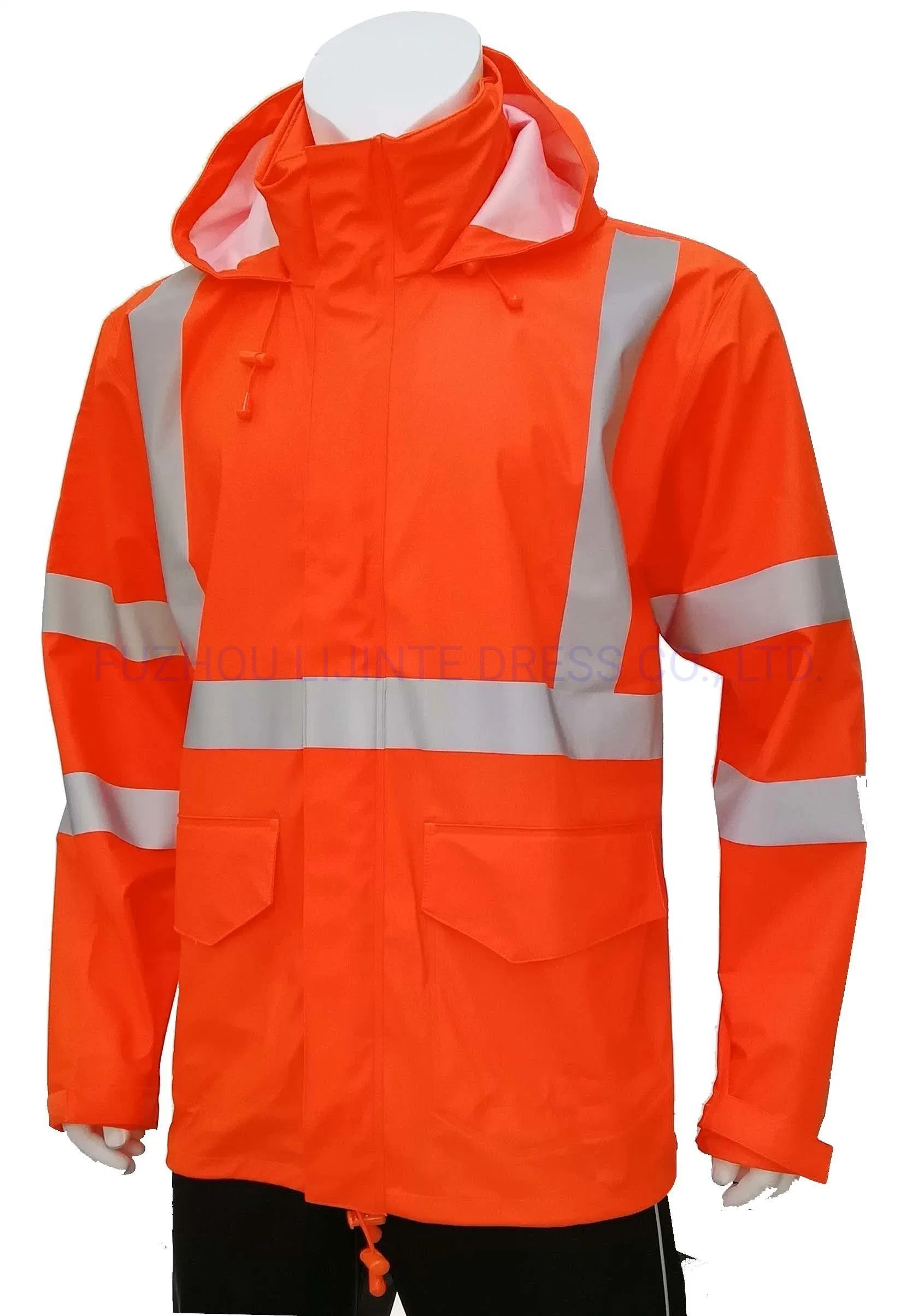 Safety Protective Apparel Work Wear PU Jacket with Elasticated Cuffs