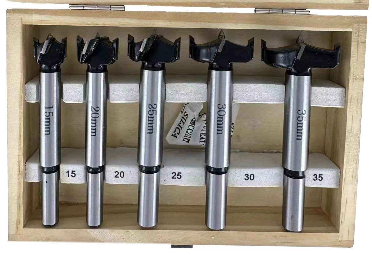 Conjunto de 5 peças de brocas para dobradiça Carbide Forstner bits Woodworking Broca elétrica de abertura de orifícios ferramenta de trabalho de perfuração CNC Herramientas