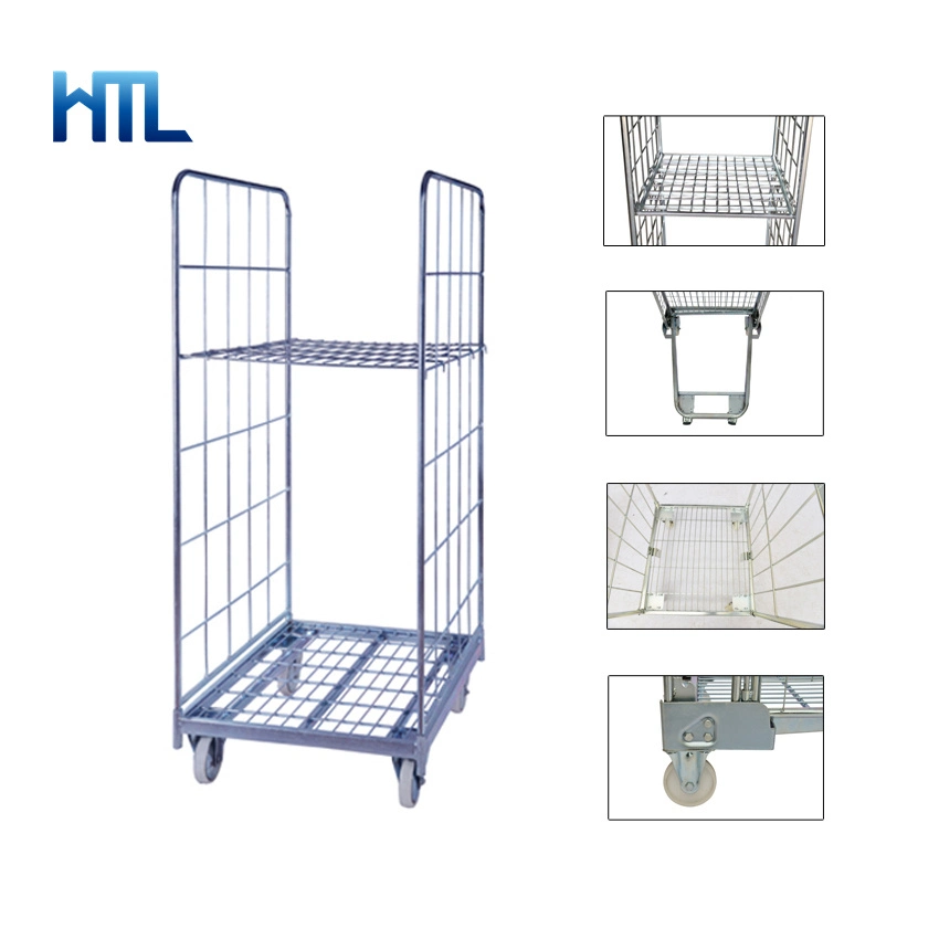 2 Sided Customized Logistic Wire Mesh Roll Cage for Warehouse