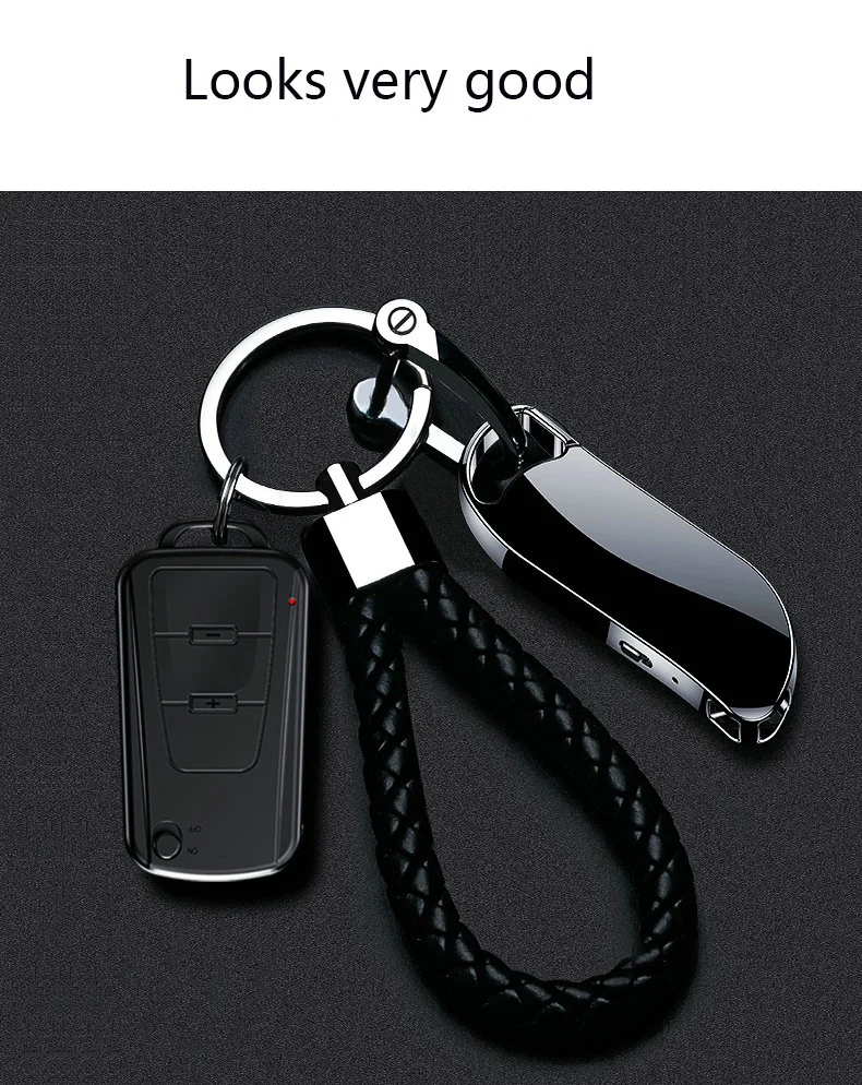 مسجل صوت رقمي من Keychain مسجل صوت نشط تسجيل محرك أقراص USB محمول مشغل MP3 محمول بصوت فضي Dictpaphone