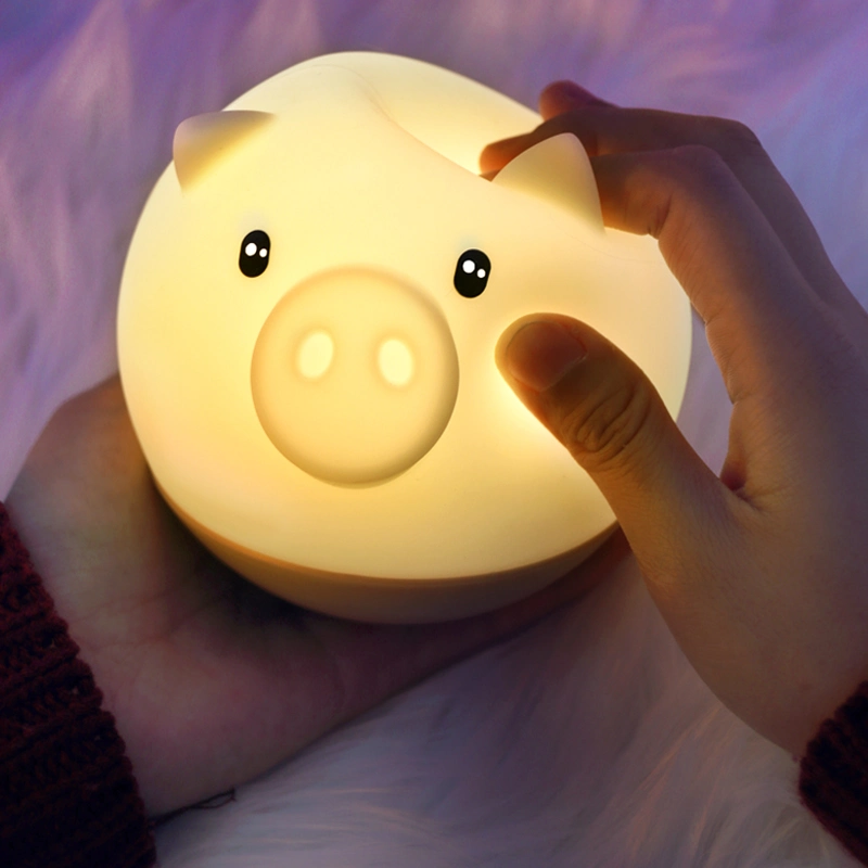 Creative Pig Christmas Gift Home Decor Silicone Night Light