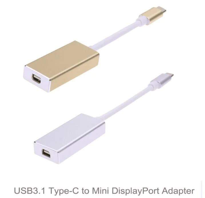 USB 3.1 ساخن من النوع C إلى Mini DisplayPort DP أنثى كبل محول عالي الوضوح بدقة 4K 1080p