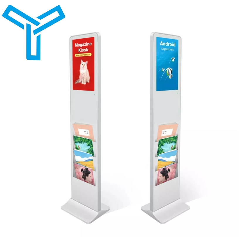 21.5 Inch Magazine Holder Indoor Floor Stand Android Digital Signage LCD Display