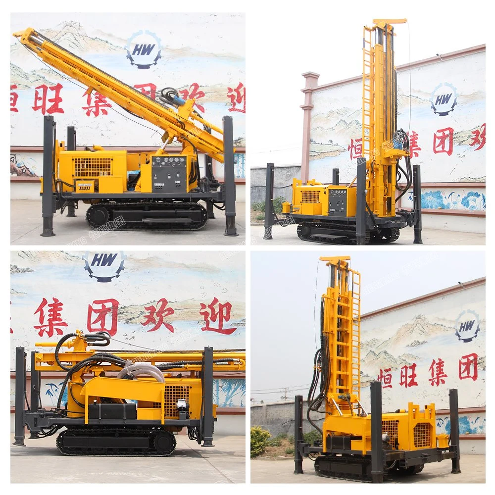 High Working Efficiency 200m/300m/500m Pneumatic Crawler Type Borehole Water Well Drill/Drilling Machine with Air and Mud Pump